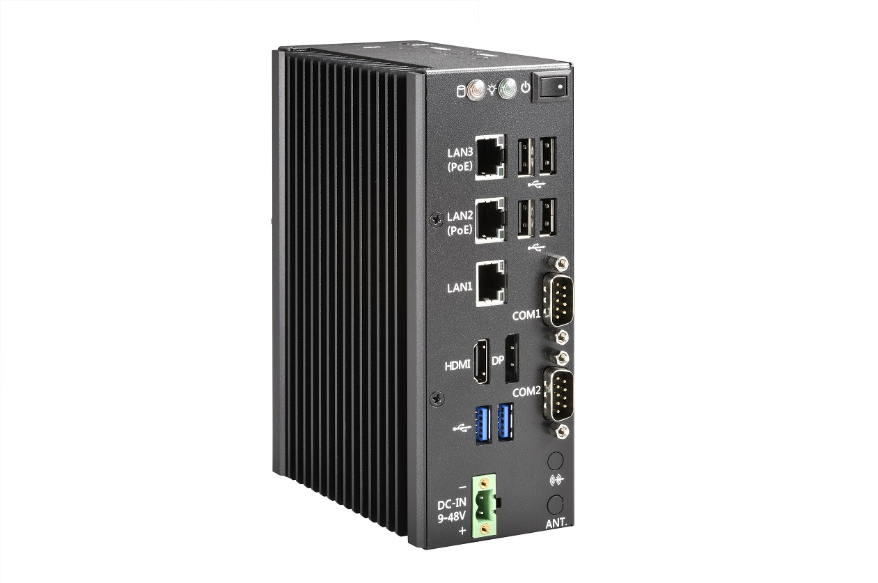 fanlessboxpc AES-1021 Elkhart Lake 2xPoE DIN rail, WT